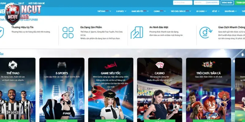 Fun88 - Nhà cái cá cược uy tín hàng đầu hiện nay 3 Giao diện website nhẹ nhàng và khoa học