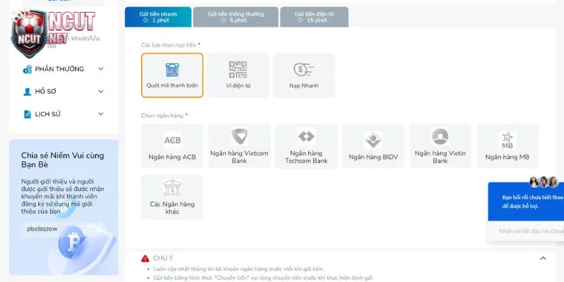 Kinh nghiệm nạp rút tiền BK8 từ "lính mới" thành "dân pro" 3 "Trend" mới nổi: Quét mã QR - Nạp tiền "siêu tốc"
